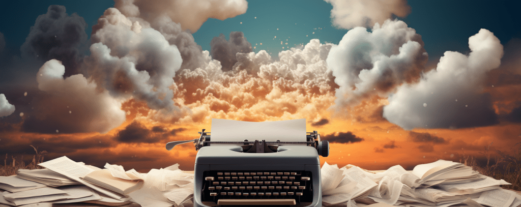 Typewriter and screenwriting pages